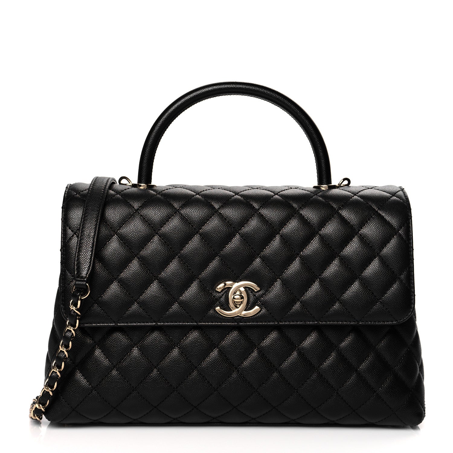 Chanel Caviar Quilted Medium Coco Handle Flap Black 1 of 8