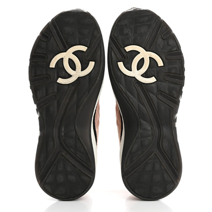 Chanel Mesh Suede Calfskin Quilted Sneakers 40 Pink Beige 6 of 15