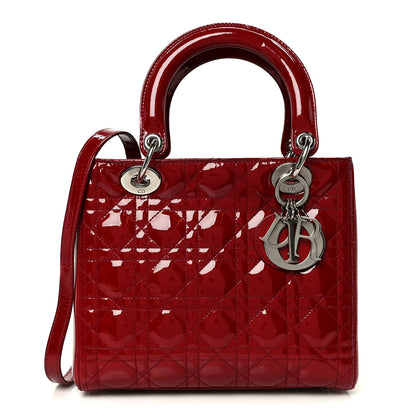 Christian Dior Patent Cannage Medium Lady Dior Red 1 of 10