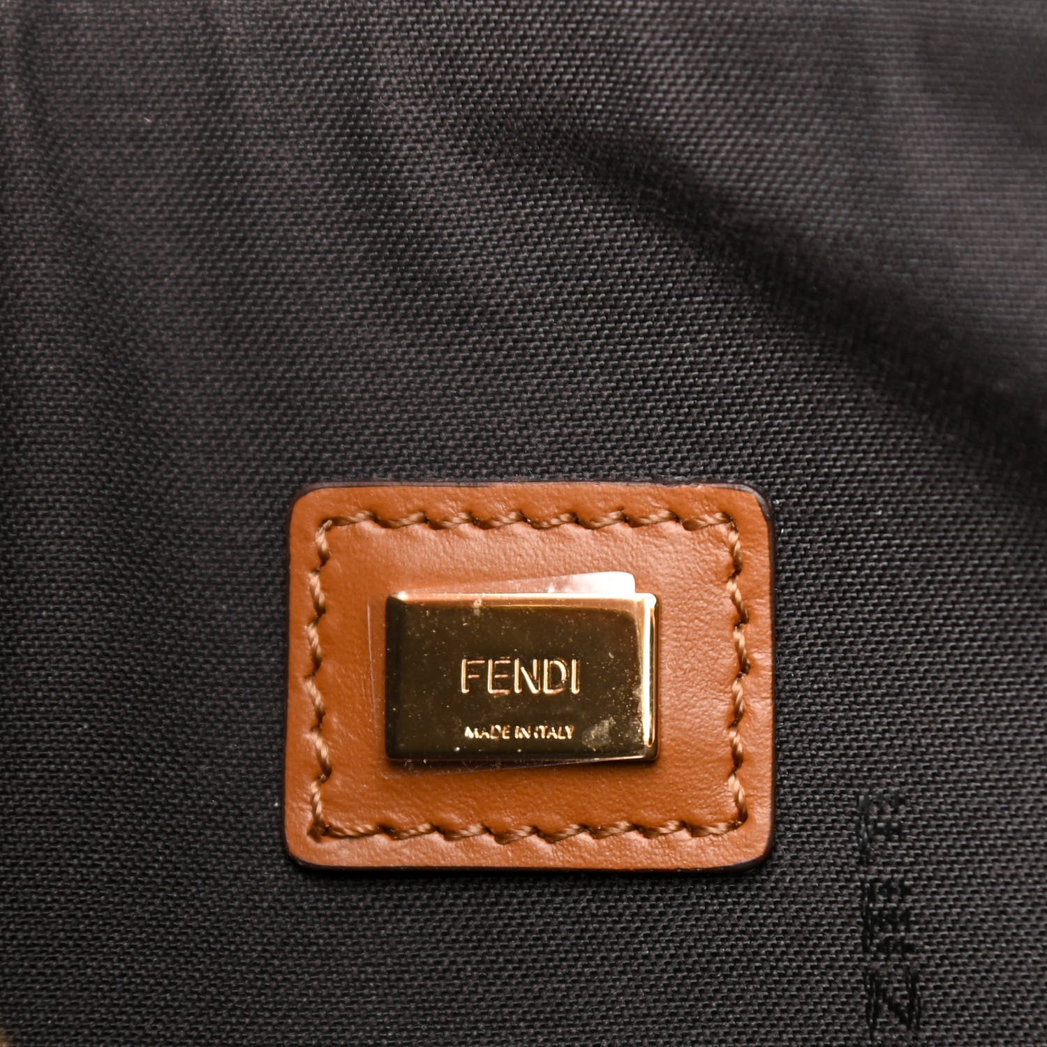 Fendi Vitello King Logo Embossed Medium Flat Pouch Cuoio 6 of 7
