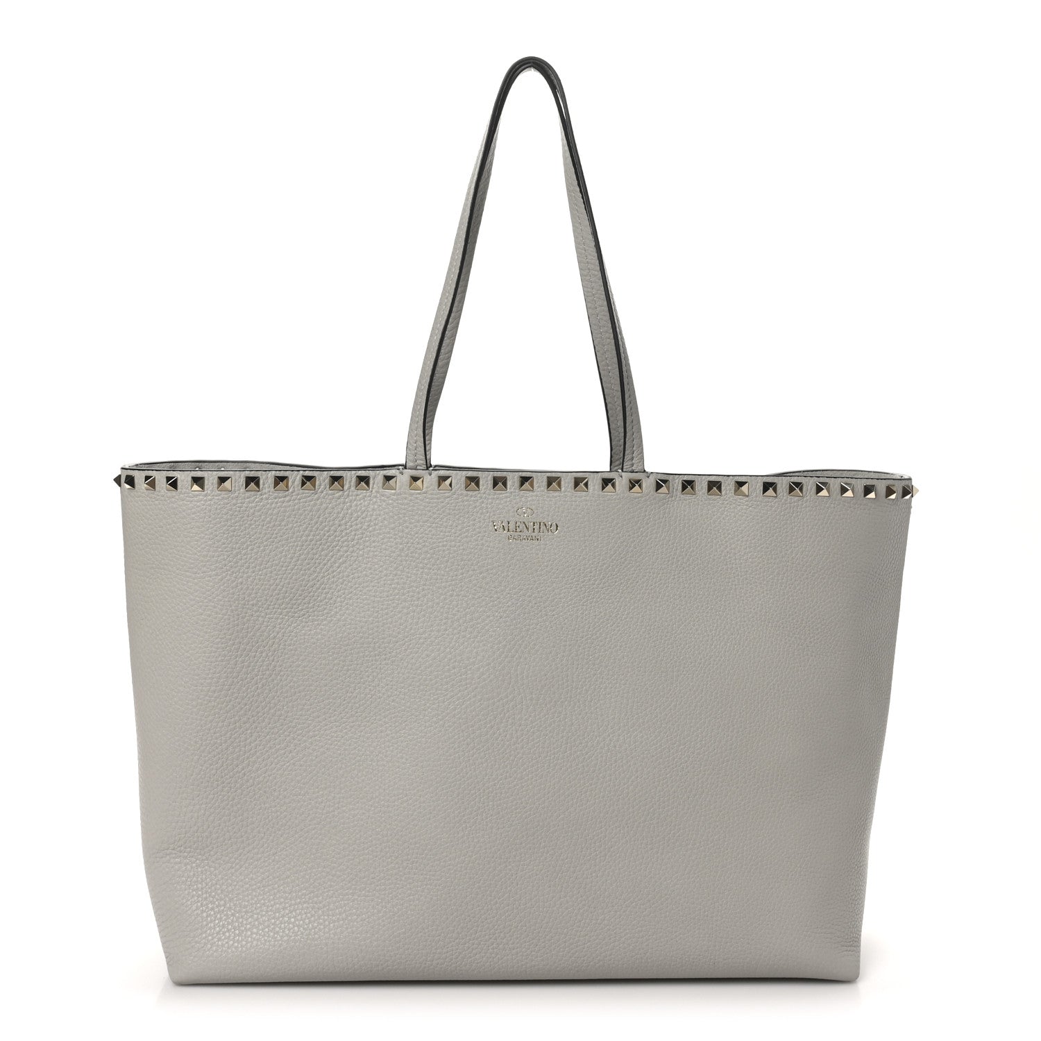 Valentino Garavani Grained Calfskin Rockstud Shoulder Tote Perla 1 of 9