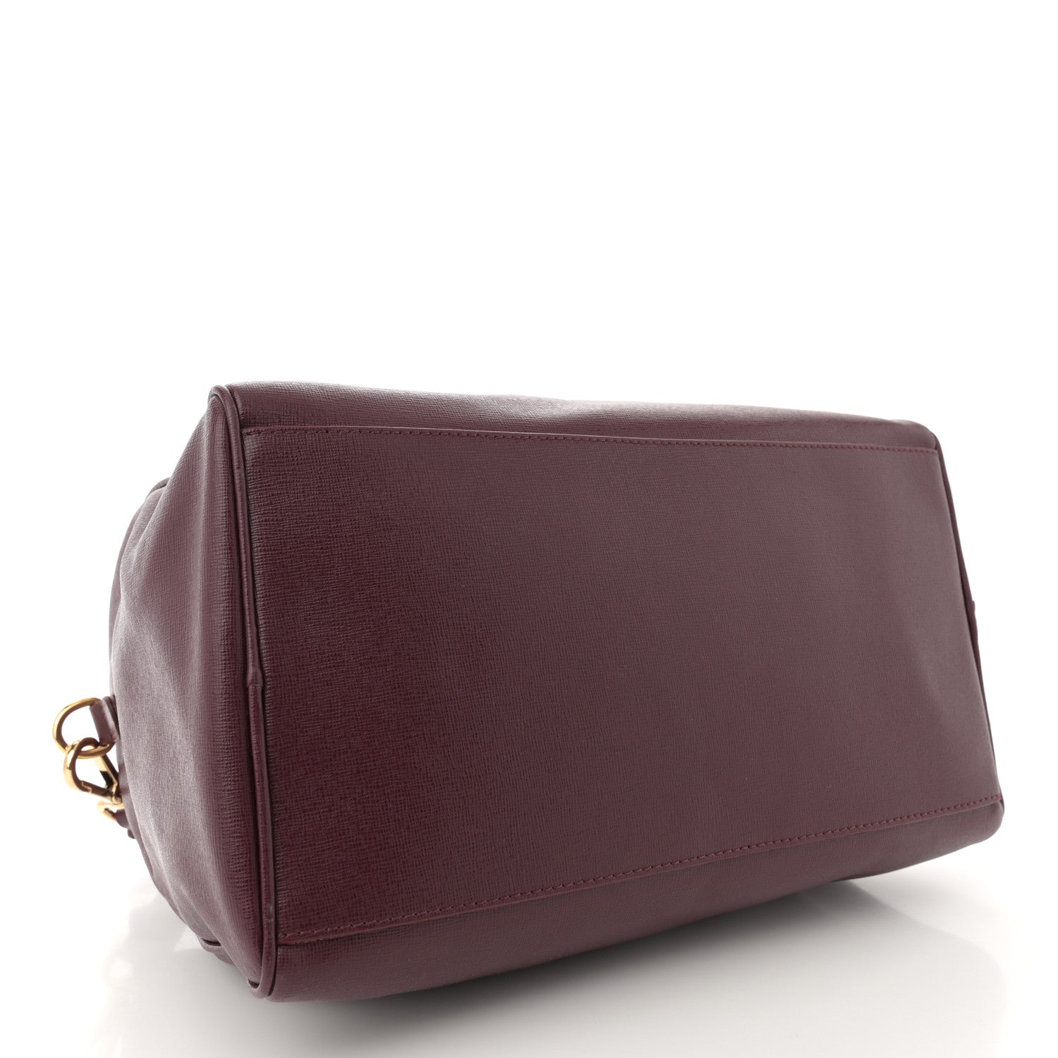 Versace Saffiano Calfskin Palazzo Bowler Burgundy 4 of 17
