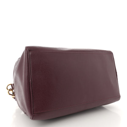 Versace Saffiano Calfskin Palazzo Bowler Burgundy 4 of 17