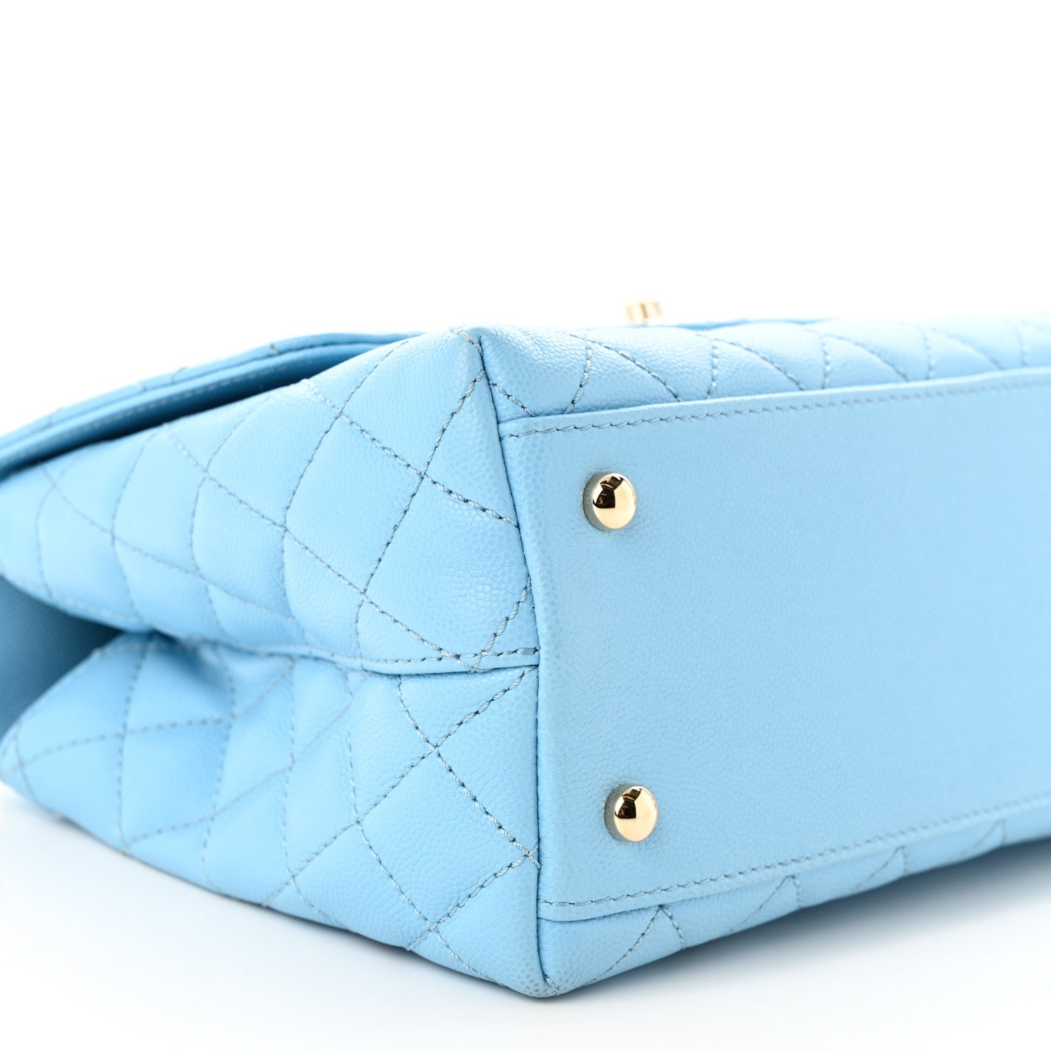 Chanel Caviar Quilted Small Coco Chain Handle Flap Light Blue 9 of 11