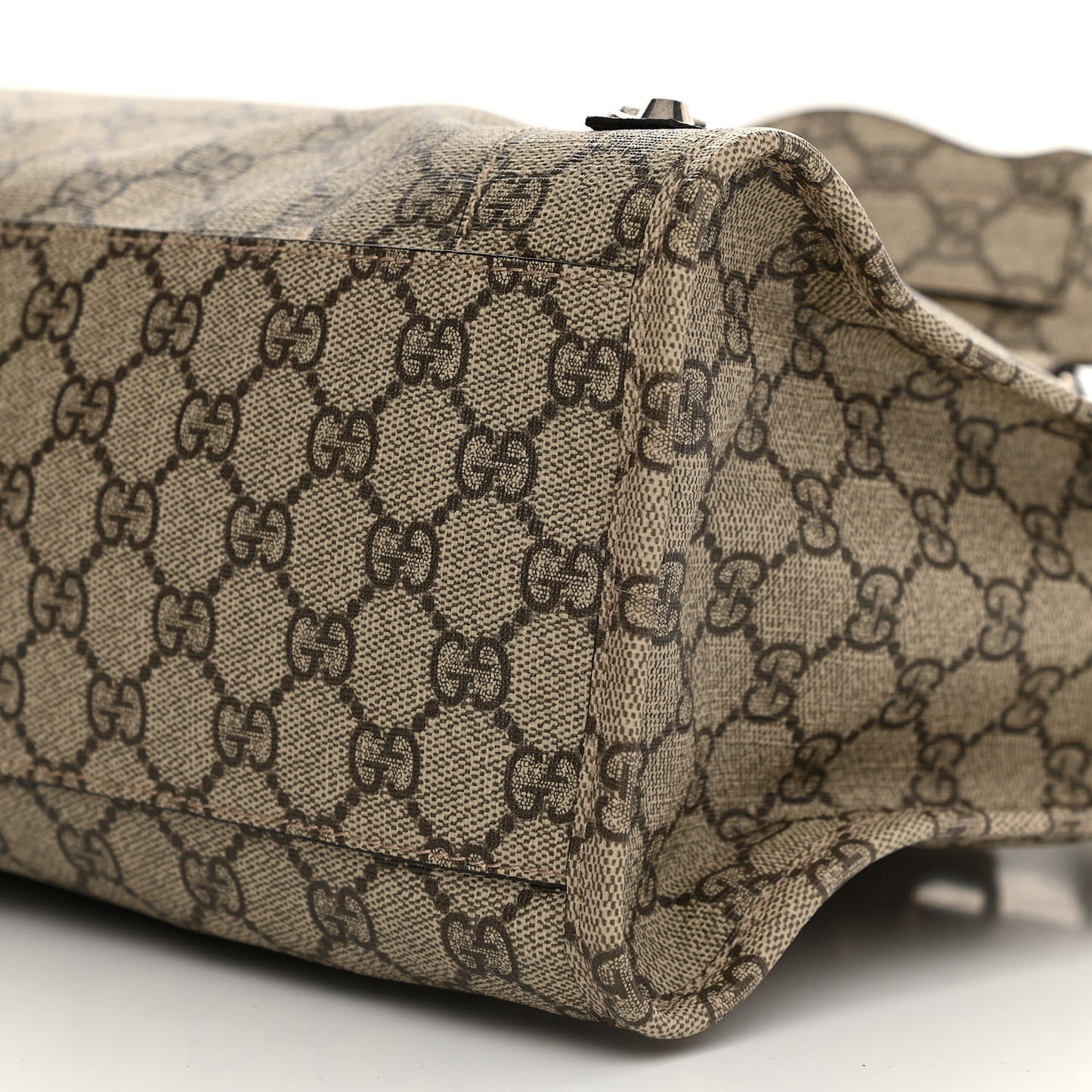 X GUCCI GG Supreme Monogram Neo Classic Silver Hardware City Beige Ebony