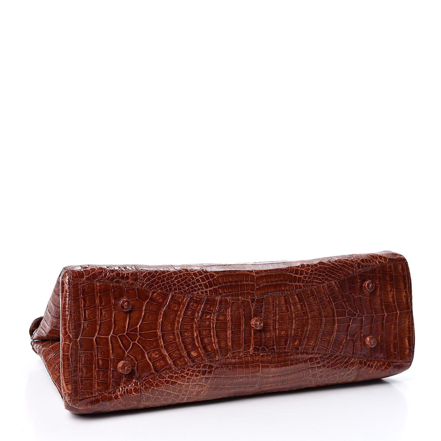 Crocodile Top Handle Tote Brown