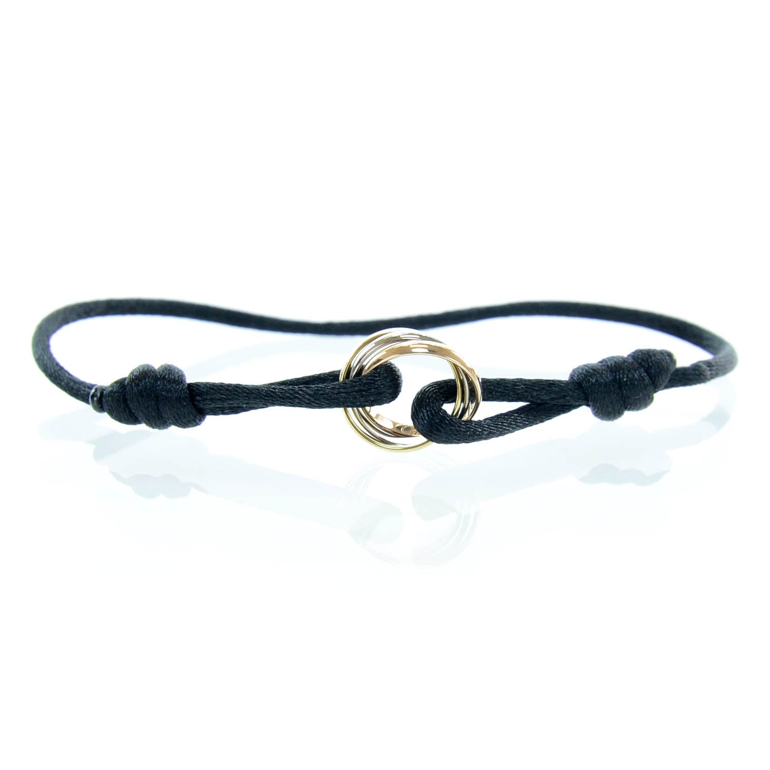 Cartier 18k Pink Yellow White Gold Trinity Adjustable Cord Bracelet 1 of 4