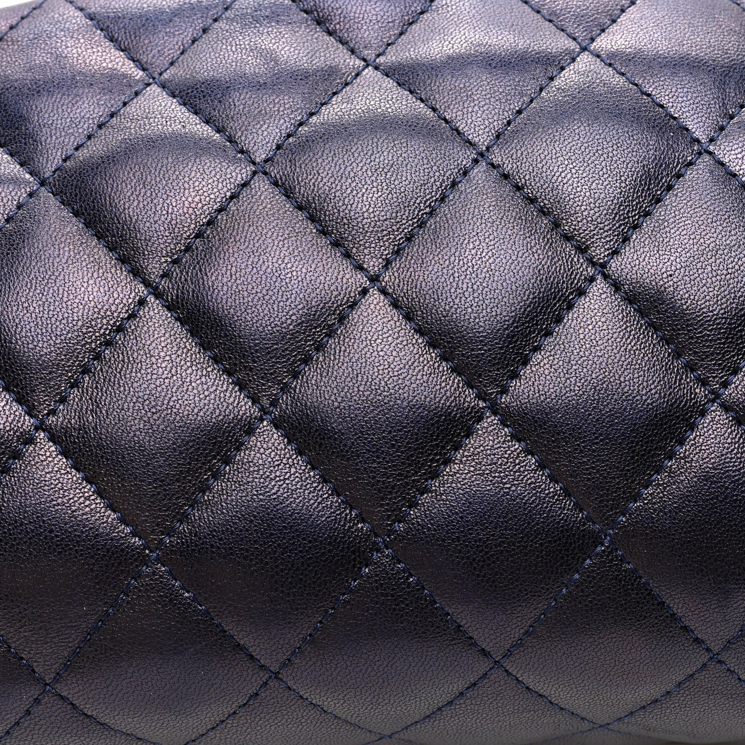 Chanel Metallic Lambskin Quilted Timeless Clutch  Blue 8 of 10