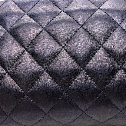 Chanel Metallic Lambskin Quilted Timeless Clutch  Blue 8 of 10