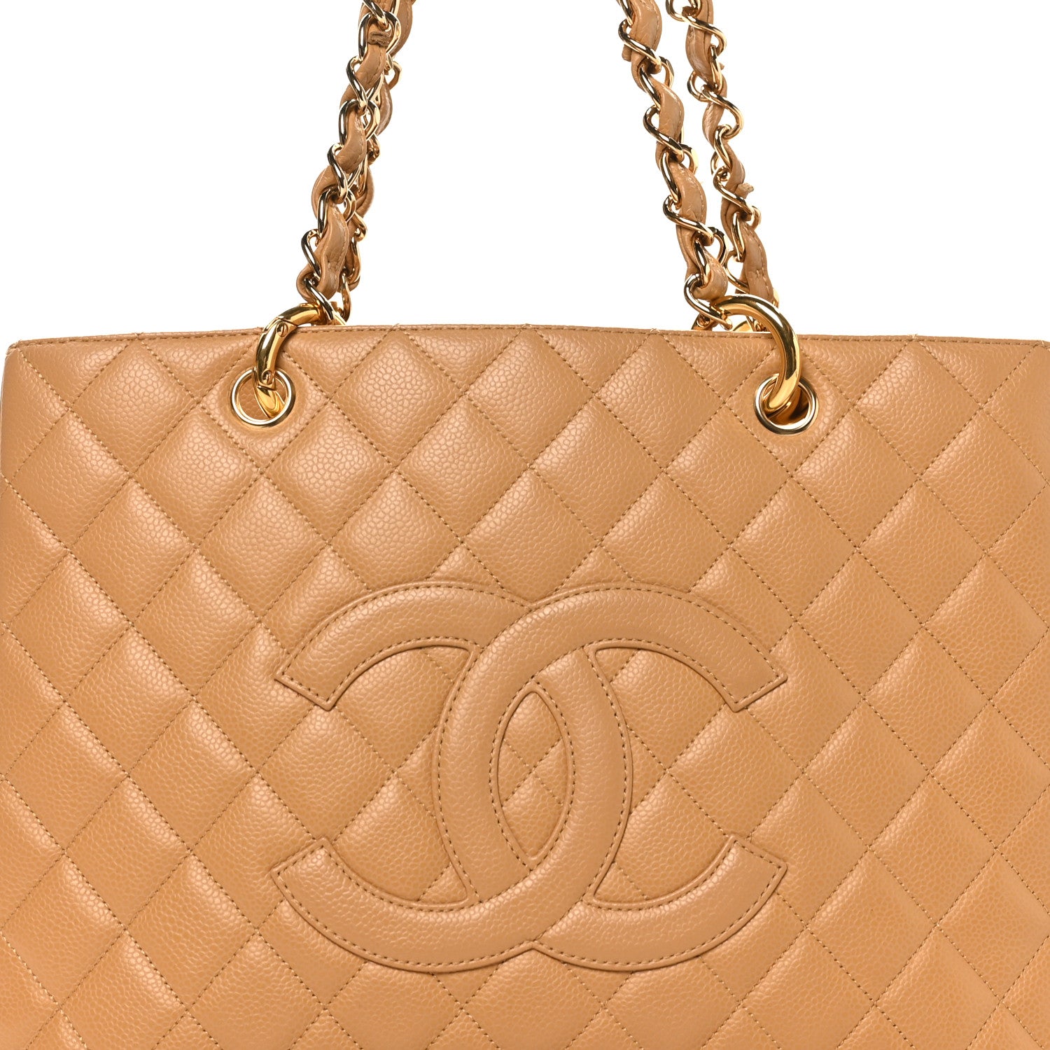 Chanel Caviar Quilted Grand Shopping Tote GST Beige 8 of 10