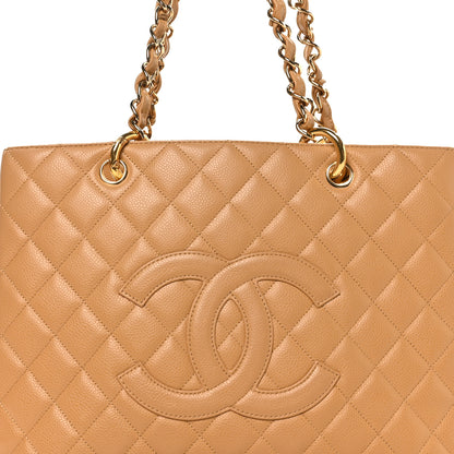 Chanel Caviar Quilted Grand Shopping Tote GST Beige 8 of 10