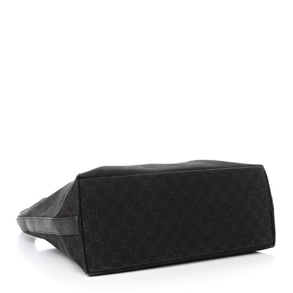 Gucci Denim Monogram Hobo Dark Brown 3 of 4