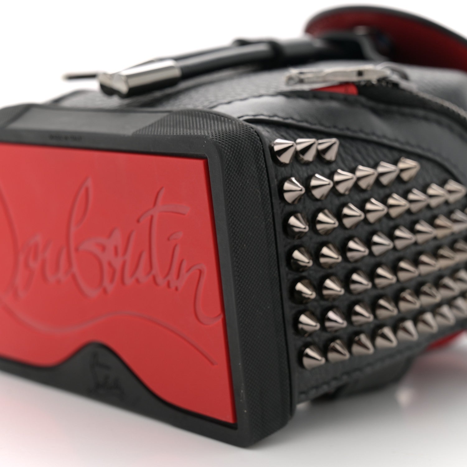 Christian Louboutin Calfskin Spiked Mini Explorafunk Keyring Bag