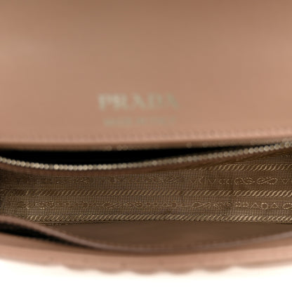 Prada Soft Calfskin Impunture Diagramme Medium Chain Flap Shoulder Bag Cipria 5 of 11
