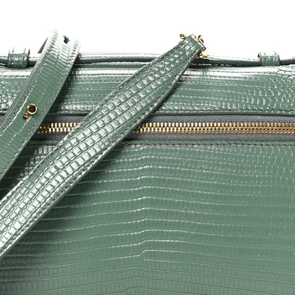 Loro Piana Lizard L19 Extra Pocket Pouch Green Lagoon Sun Gold 7 of 9