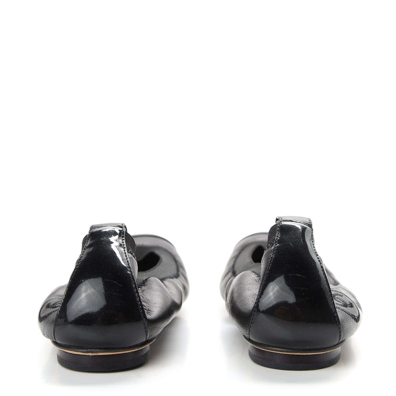 Chanel Lambskin Patent CC Elastic Cap Toe Ballerina Flats 36 Black 6 of 9