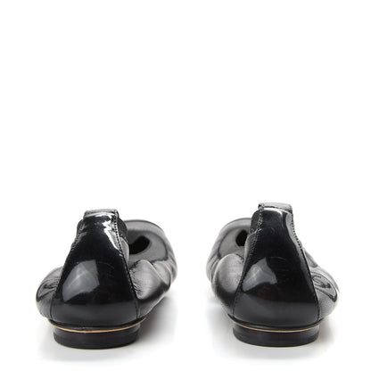 Chanel Lambskin Patent CC Elastic Cap Toe Ballerina Flats 36 Black 6 of 9