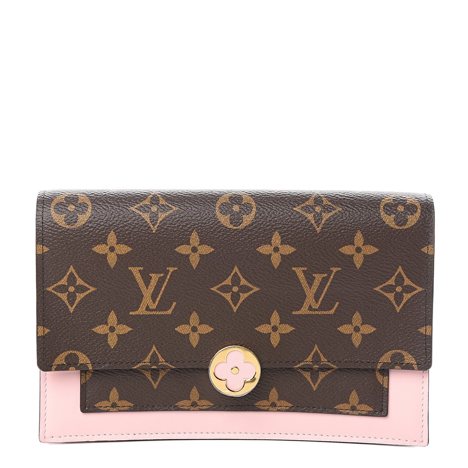 Louis Vuitton Monogram Flore Chain Wallet Rose Ballerine 1 of 7