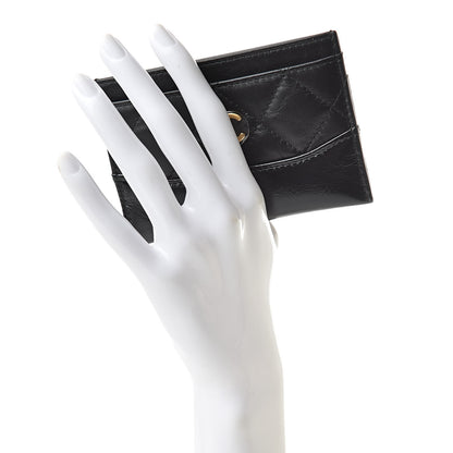 Chanel Aged Calfskin Quilted Gabrielle Card Holder Black 2 of 10