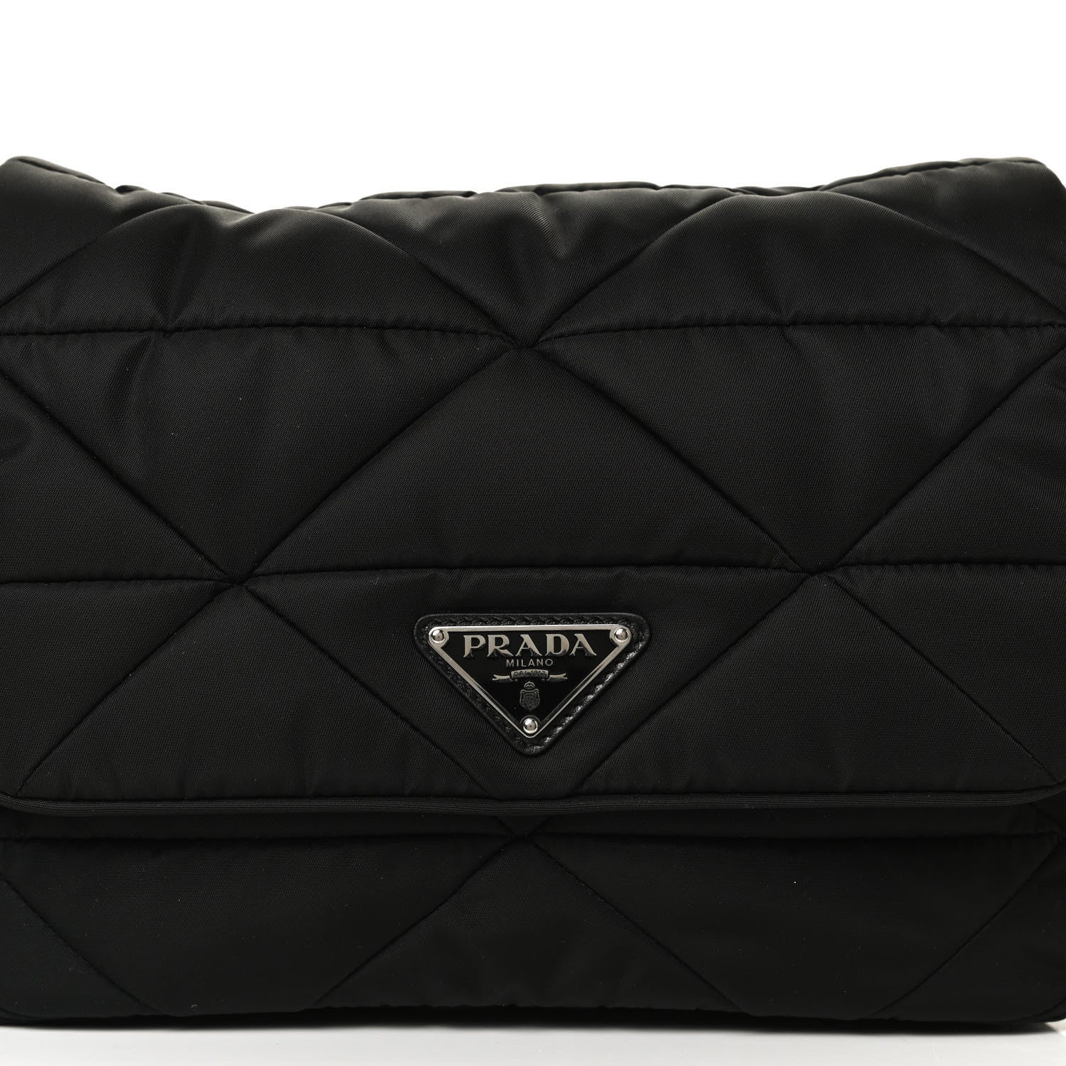 Prada Re-Nylon Quilted Padded Flap Shoulder Bag Black 8 of 10