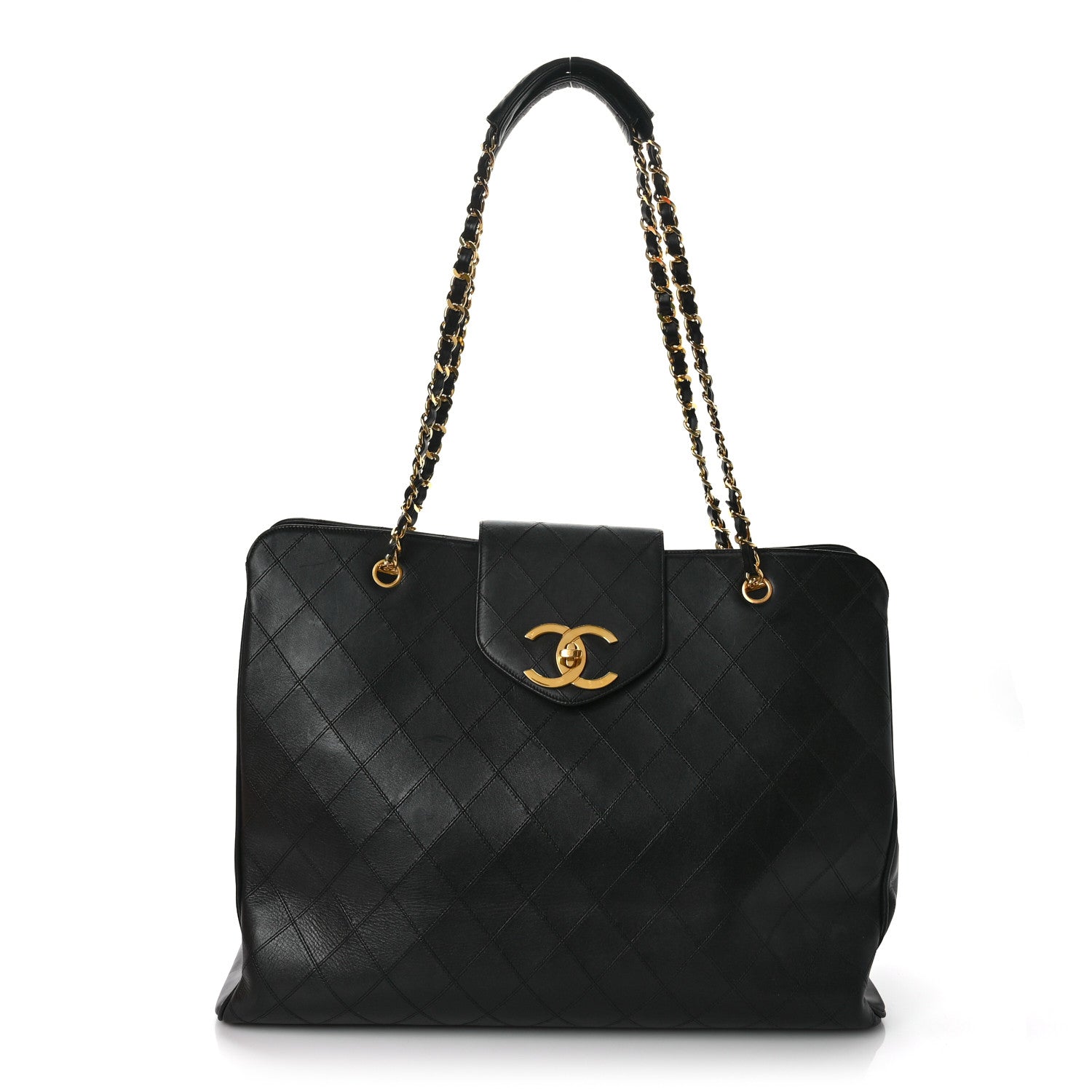Chanel Calfskin Stitched XL Weekender Black 1 of 13