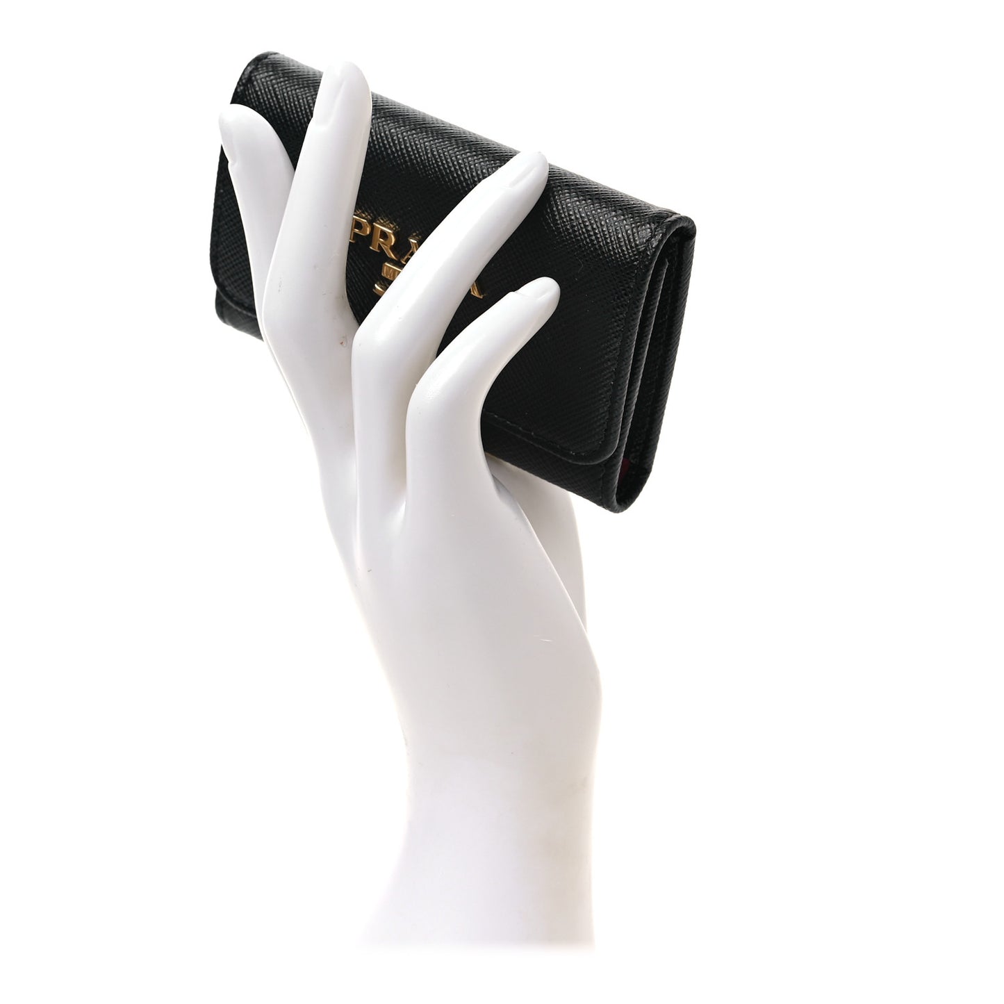 Saffiano Metal 6 Key Holder Black