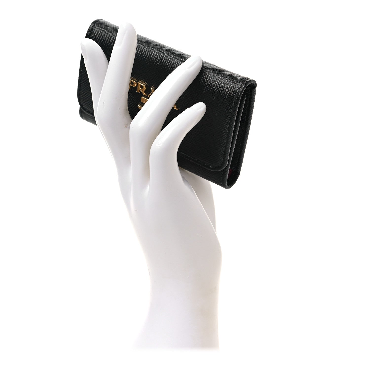 Prada Saffiano Metal 6 Key Holder Black 2 of 6