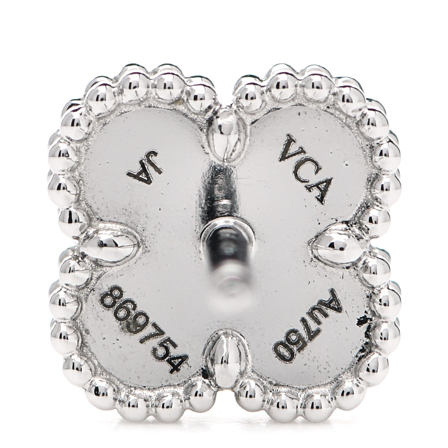 Van Cleef & Arpels 18K White Gold Mother of Pearl Sweet Alhambra Earrings 4 of 5