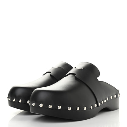 Hermes Calfskin Calya Mules 37 Black 3 of 8