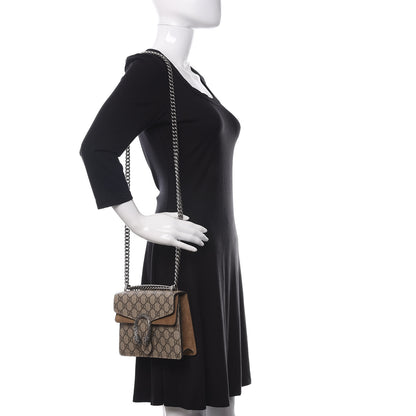 Gucci GG Supreme Monogram Mini Dionysus Shoulder Bag Taupe 2 of 11
