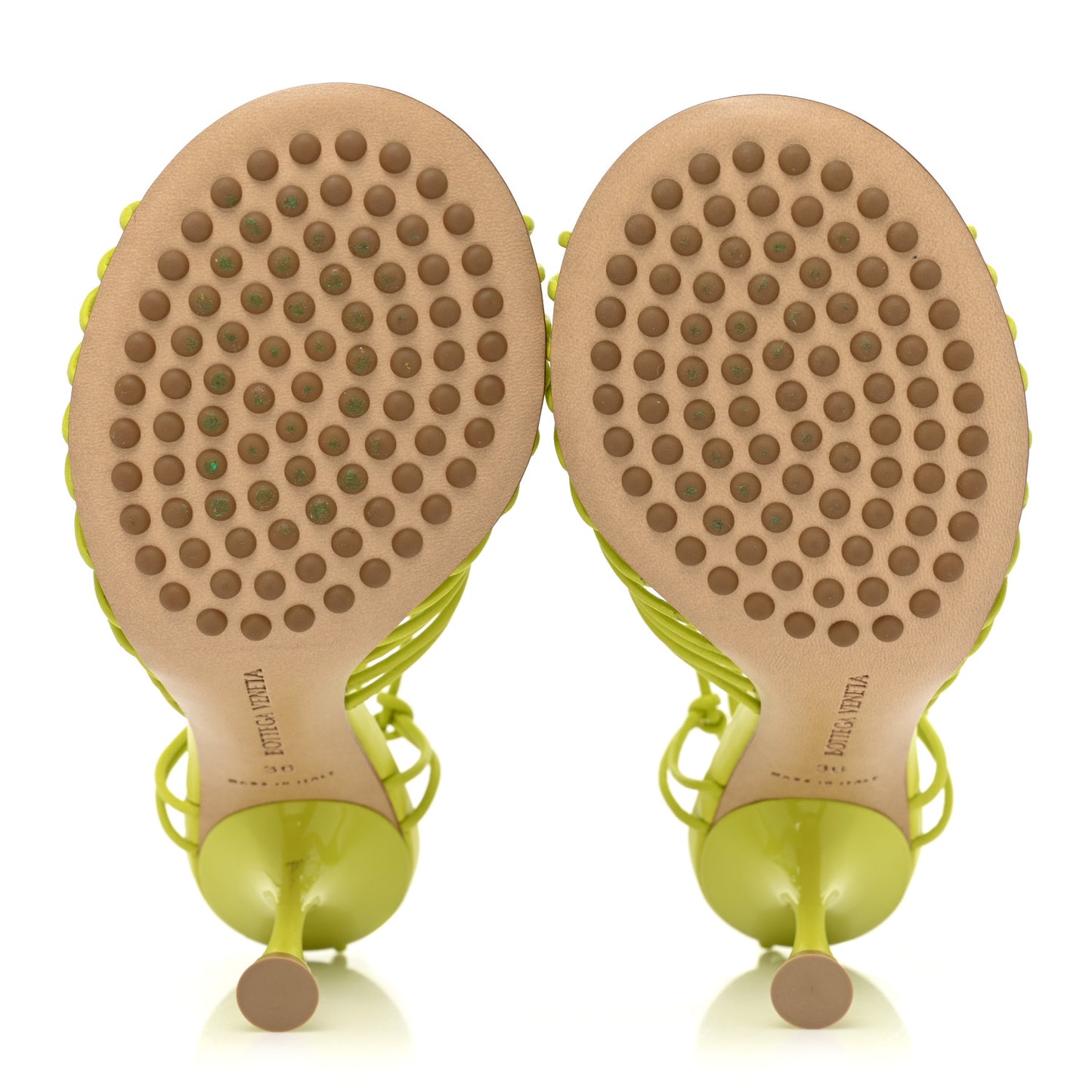 Nappa Dot Ankle Tie Sandals 36 Kiwi