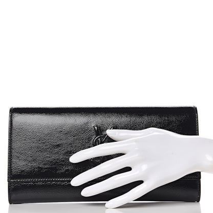 Saint Laurent Textured Patent Monogram Small Belle De Jour Clutch Black 2 of 12
