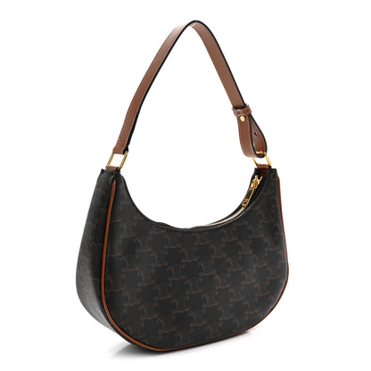 Celine Triomphe Canvas Calfskin Ava Shoulder Bag Tan 3 of 10