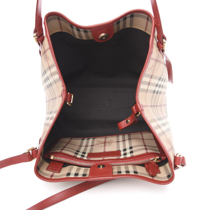 Burberry Haymarket Check Small Canterbury Tote Military Red 4 of 11