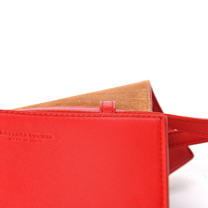 Bottega Veneta Lambskin Maxi Intrecciato Mini Cassette Crossbody Bag Bright Red 9 of 10
