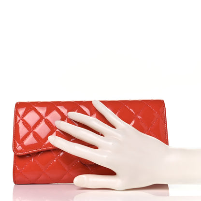 Chanel Patent Quilted Travel Wallet Rose Fonce 2 of 14