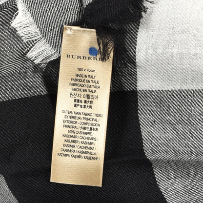 Burberry Cashmere London Check Lightweight Square Scarf Grey 4 of 5