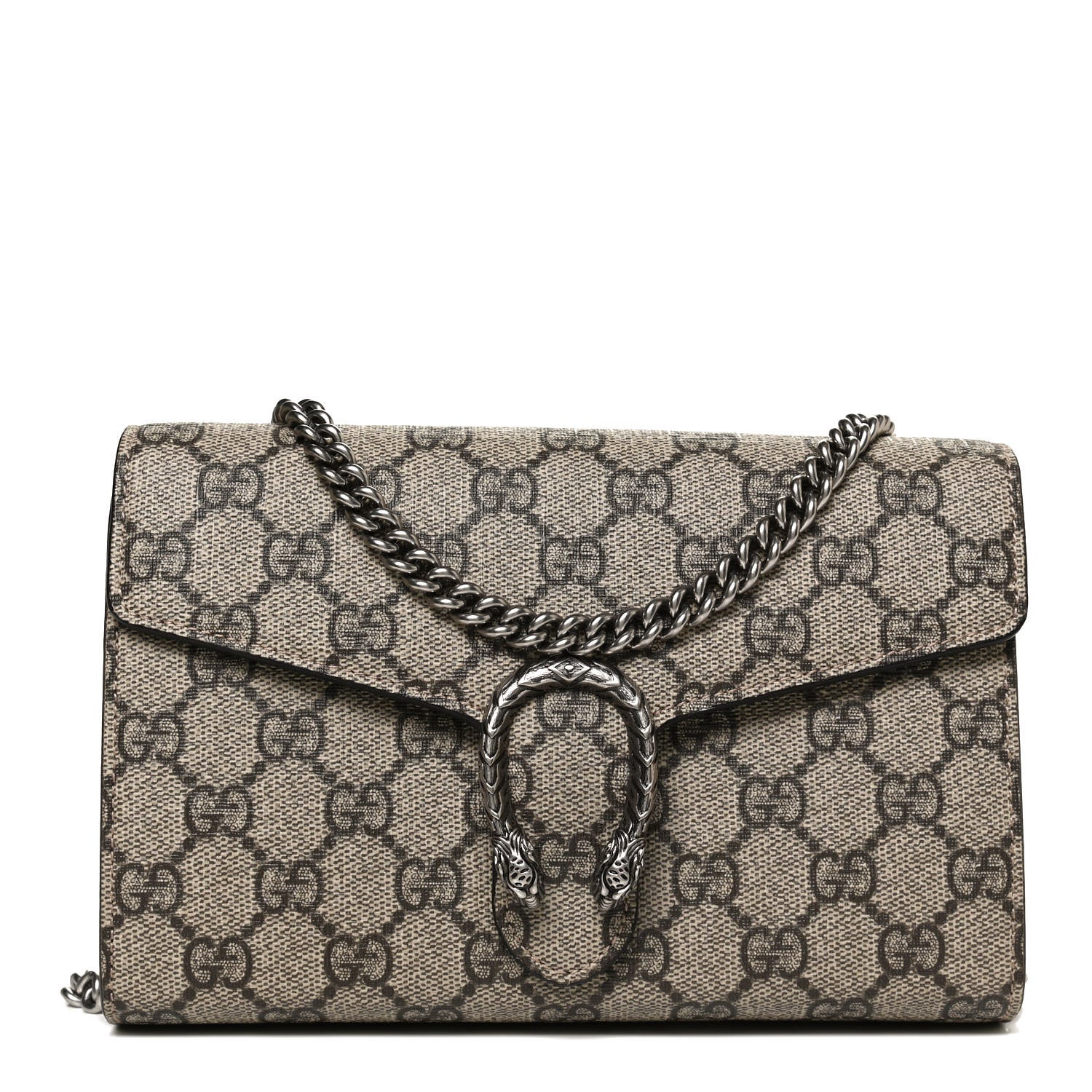 Gucci GG Supreme Monogram Mini Dionysus Chain Wallet Beige Taupe 1 of 11