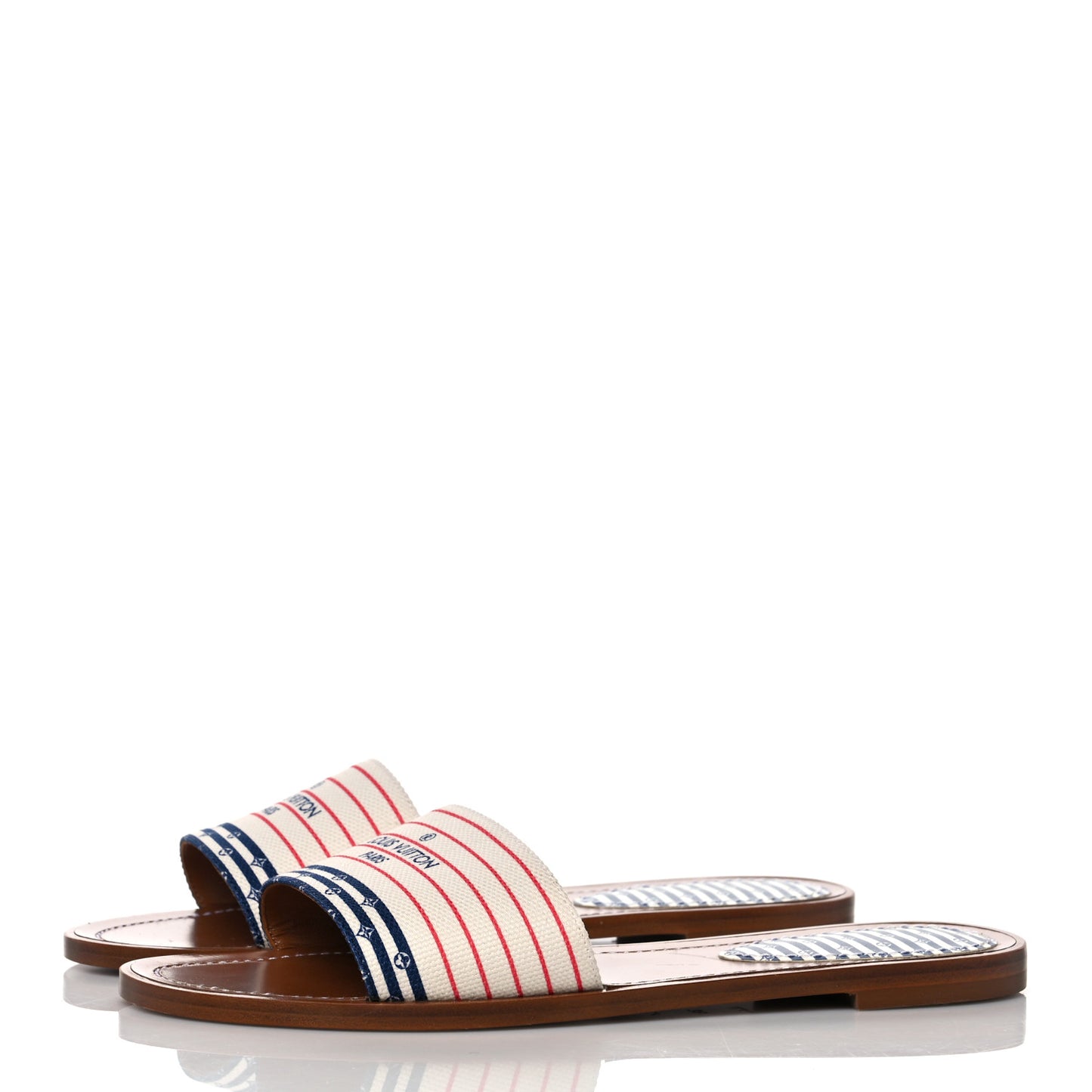 Canvas LV Escale Lock It Flat Mule 38 Blue