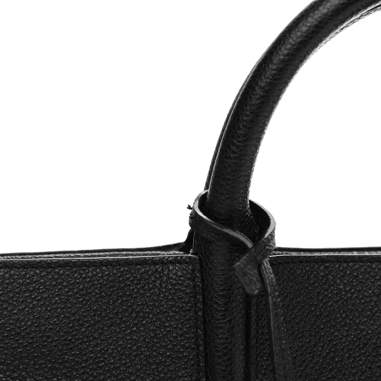 Grained Calfskin Small Cabas Rive Gauche Black