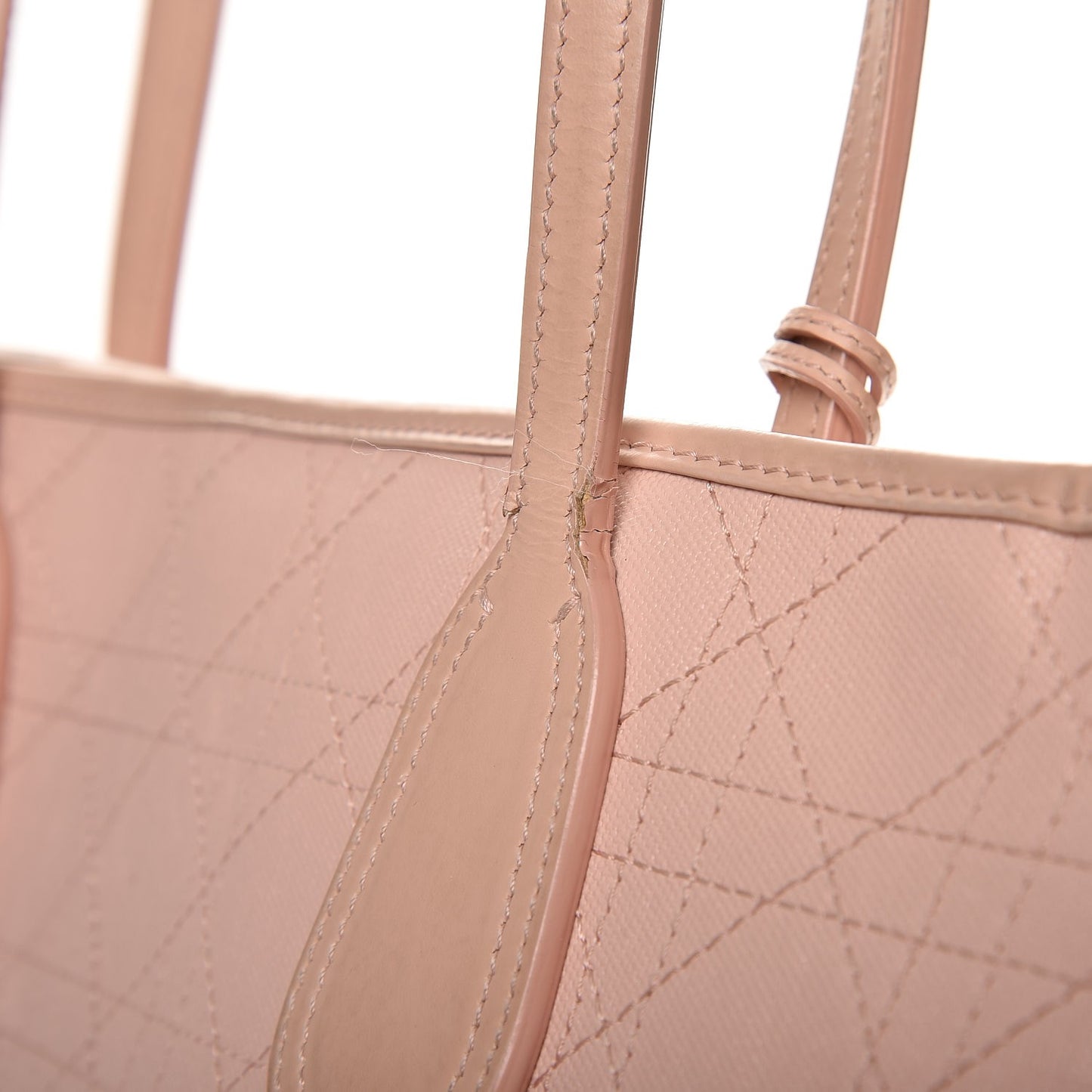 Coated Canvas Cannage Panarea Shopping Tote Rosato