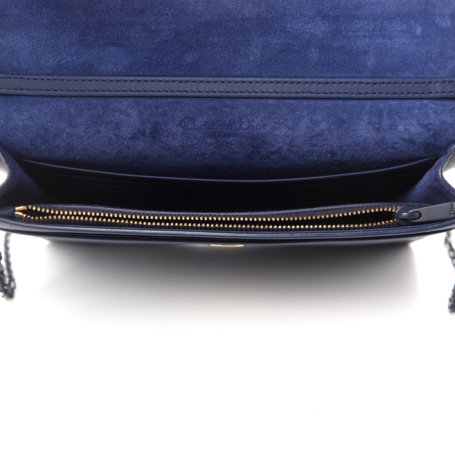 Christian Dior Ultra Matte Saddle Chain Pouch Blue 5 of 10