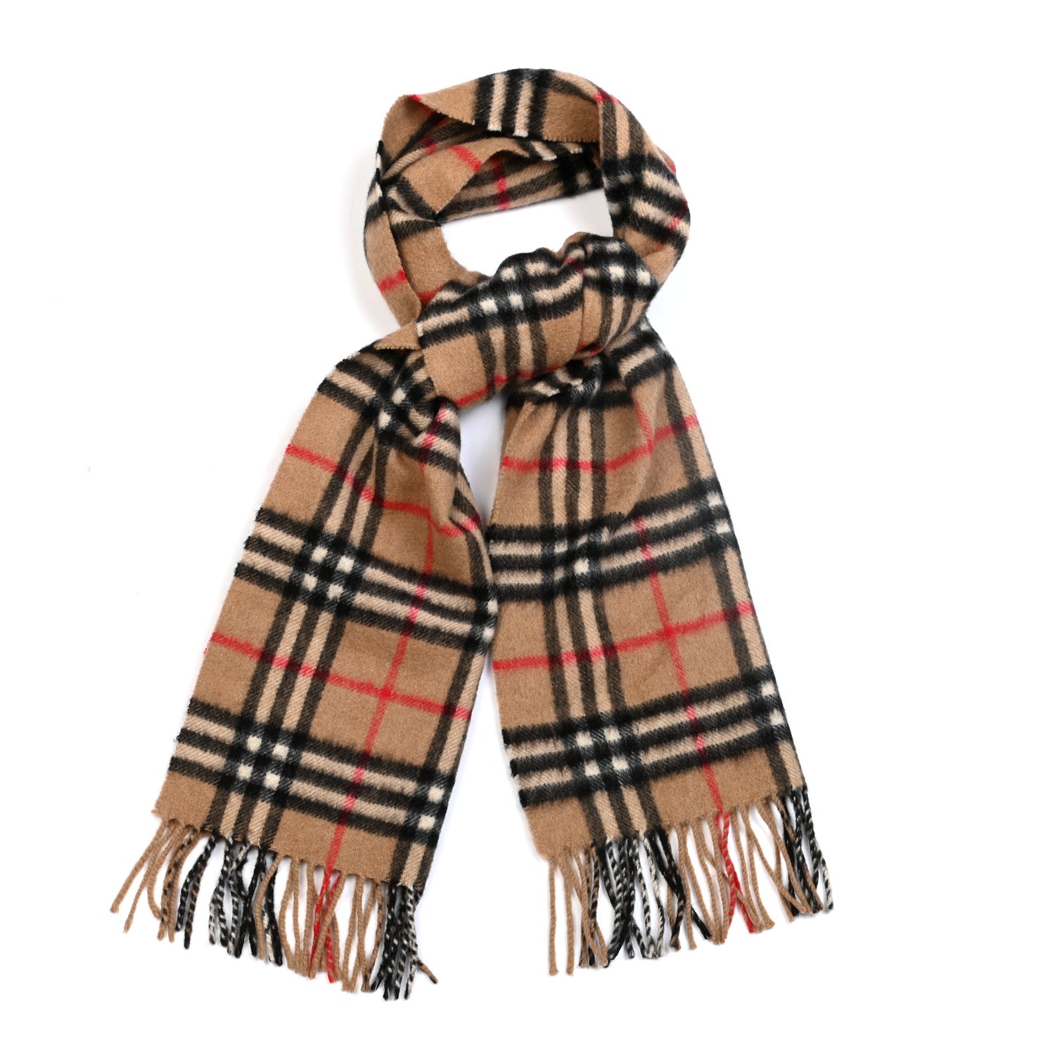Burberry Cashmere Vintage Check Fringe Scarf 1 of 4