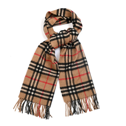 Burberry Cashmere Vintage Check Fringe Scarf 1 of 4