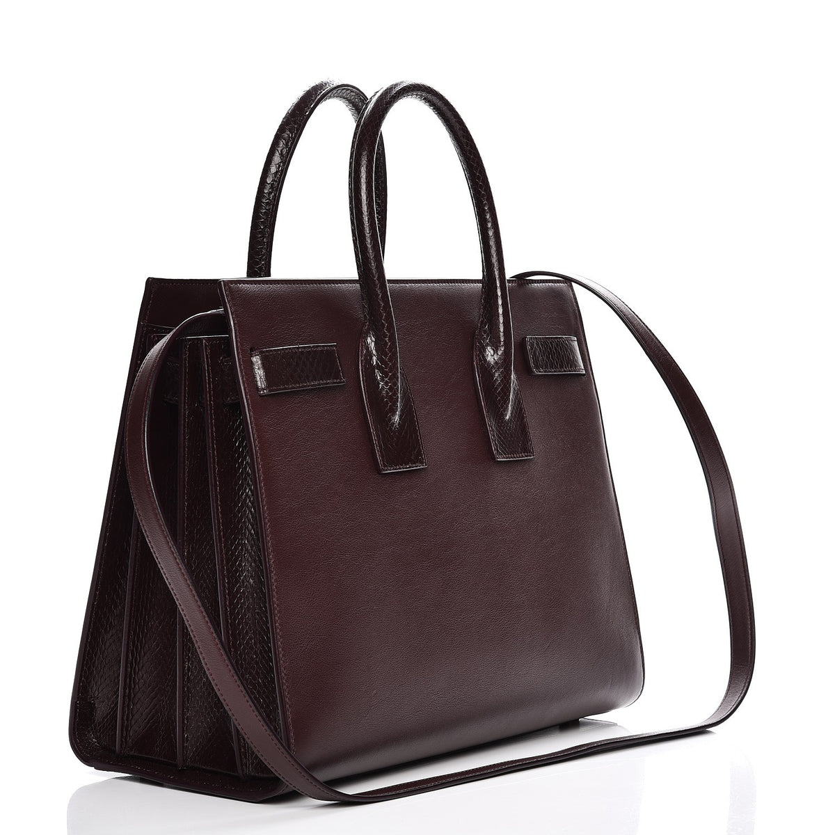 Calfskin Python Small Sac De Jour Burgundy