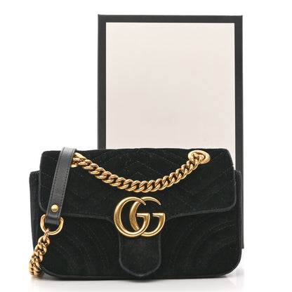 Gucci Velvet Matelasse Mini GG Marmont Shoulder Bag Black 11 of 11