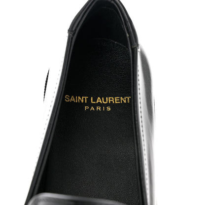 Saint Laurent Calfskin Penny Loafers 37.5 Black 7 of 9
