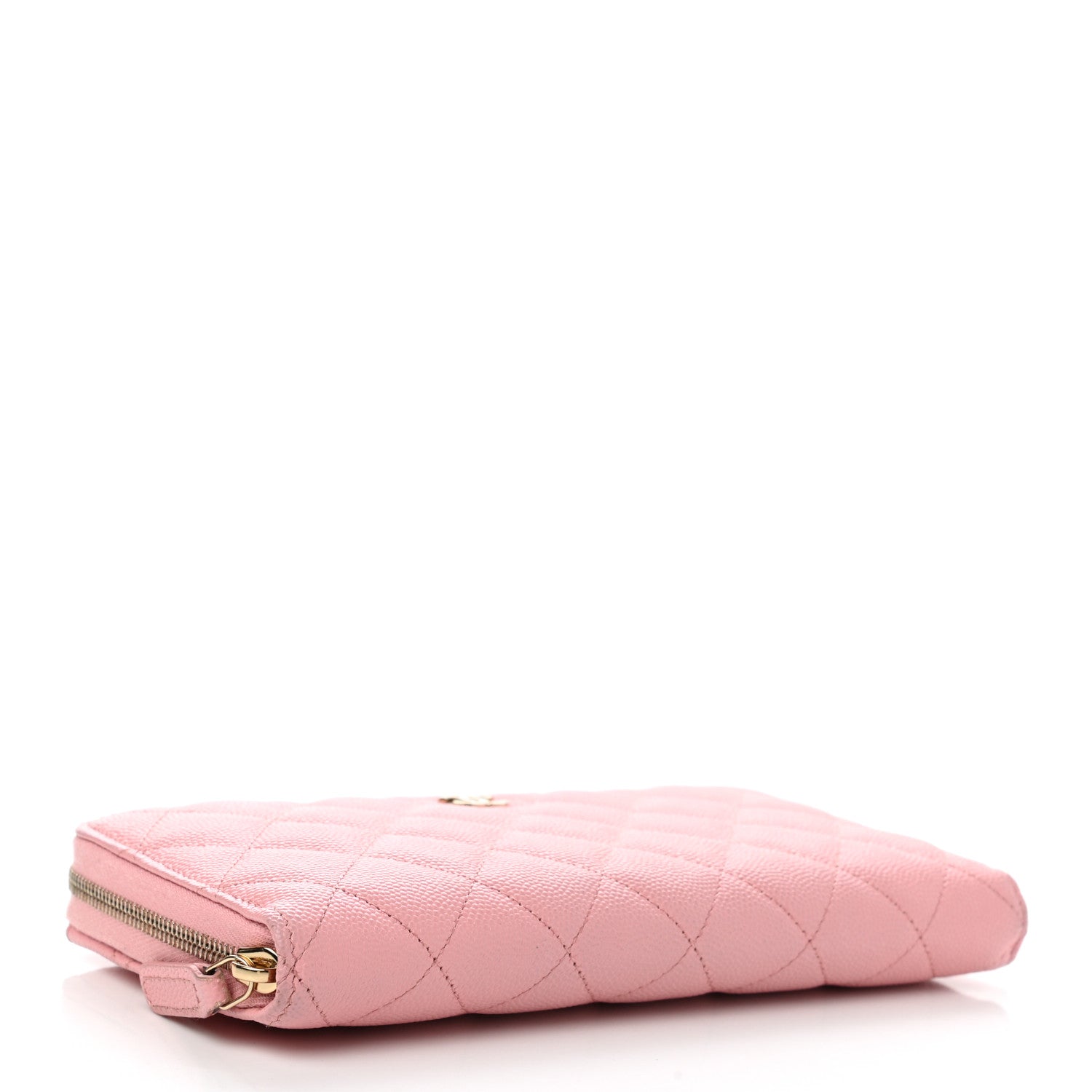 Chanel Caviar Quilted Large Gusset Zip Around Wallet Light Pink 4 of 9
