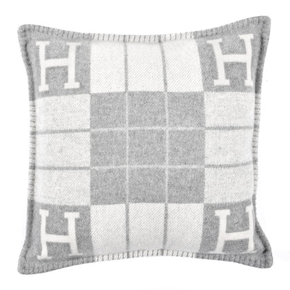 Hermes Wool Cashmere Avalon III Pillow PM Ecru Gris Clair 1 of 3