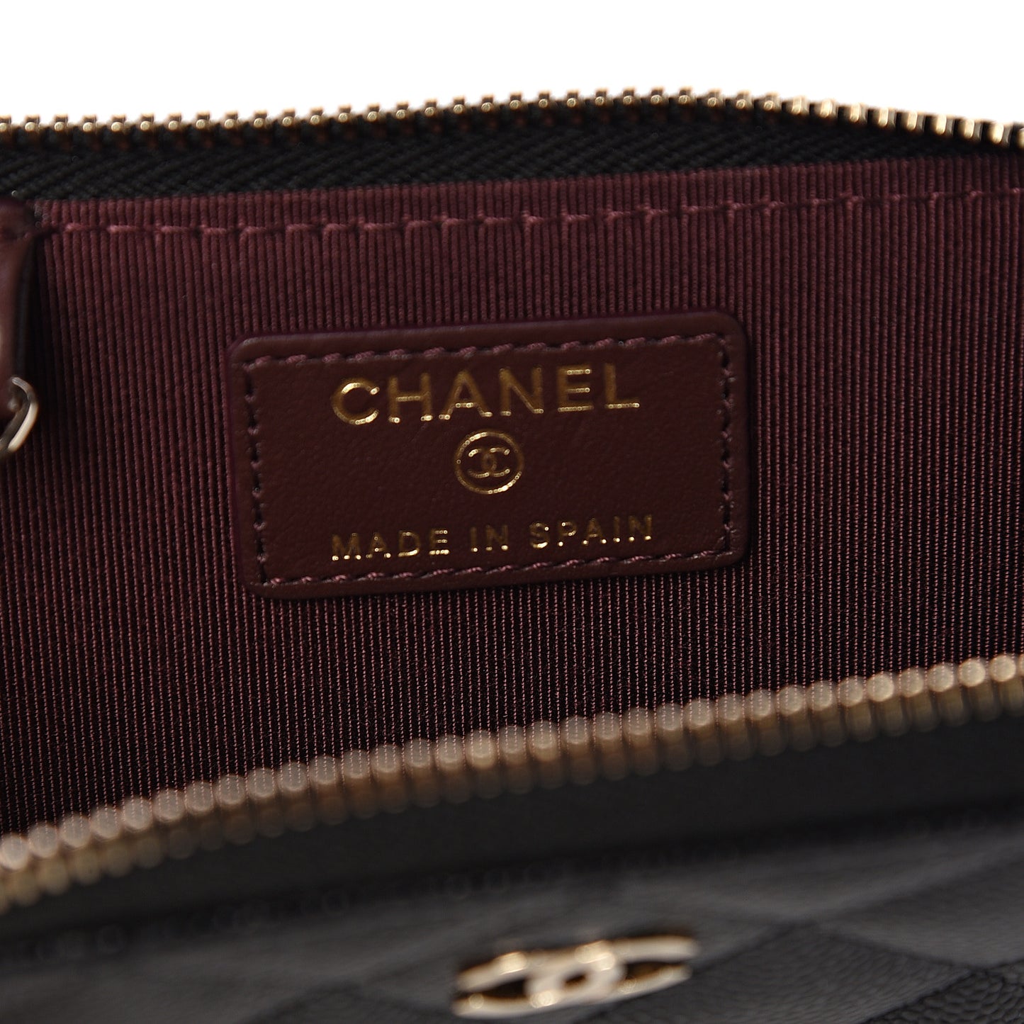 Caviar Quilted Key Holder Case Black